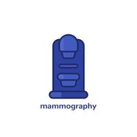 Icono de máquina de mamografía con contorno vector