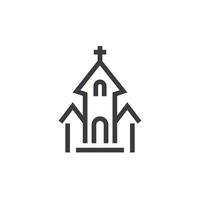 icono de la iglesia en blanco