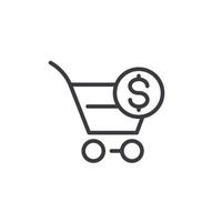 purchase order icon, linear vector