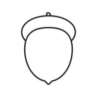 Acorn linear icon. Thin line illustration. Oak fruit contour symbol. Vector isolated outline drawing