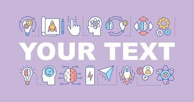 Creative thinking word concept banner. Efficiency and productivity. Your text here. Project management. Solution searching. Isolated lettering typography with linear icons. Vector outline illustration