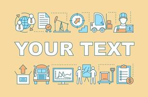 Export word concepts banner. Logistics and distribution. International shipping. Worldwide trading. Presentation, website. Isolated lettering typography with linear icons. Vector outline illustration