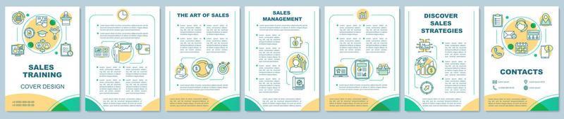 Sales skills courses brochure template. Promotion and marketing campaign. Flyer, booklet, leaflet print design. Business tools. Vector page layouts for magazines, annual reports, advertising posters