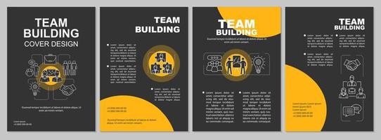 Team building brochure template. Teamwork. Flyer, booklet, leaflet print design. Partnership, leadership. Team management. Vector page layouts for magazines, annual reports, advertising posters