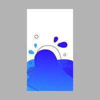 Blue dynamic abstract fluid social media background. Wavy bubble web banner, screen, mobile app colorful design. Flowing liquid gradient shapes. Geometric social network stories theme template vector