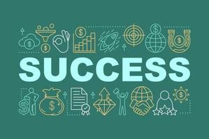 Success word concepts banner. Startup launch. Business development. Commercial industry. Goal achieving. Isolated lettering typography idea with linear icons. Vector outline illustration