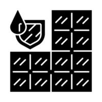 Waterproof bathroom tile glyph icon. Water resistant construction material. Waterproofing wall and floor tile. Showerproof bath coating. Silhouette symbol. Negative space. Vector isolated illustration