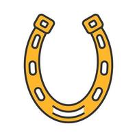 Horseshoe color icon. Good luck mascot. Saint Patrick s Day symbol. Isolated vector illustration