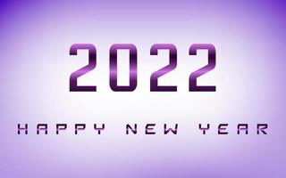 Feliz año nuevo 2022 banner de texto, ilustración de banner de tipografía de feliz año nuevo. vector