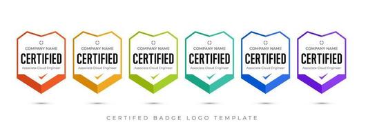 Set of company training badge certificates to determine based on criteria. Vector illustration certified logo design.