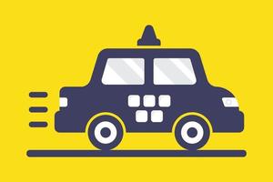 icono de taxi sobre fondo amarillo. Entrega rápida de pasajeros. vector