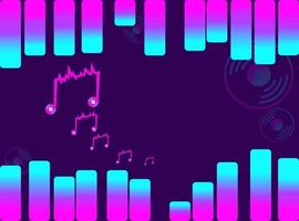 notes music design and speaker graphic abstract on violet backgound very colorful. vector