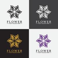 Plantilla de diseño de ilustración de vector de logotipo de flor