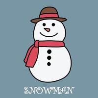 doodle freehand sketch drawing of a snowman. vector