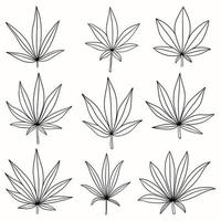 simplicidad hoja de cannabis dibujo a mano alzada diseño plano. vector