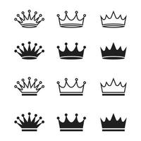 Crown icons set. Crown symbol collection. Vector illustration