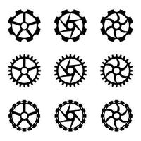 Gear icon set, gear vector set, gear clipart all black sets