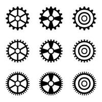 Gear icon set, gear vector set, gear clipart all black sets