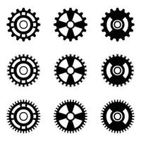 Gear icon set, gear vector set, gear clipart all black sets