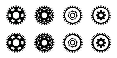 Gear icon set, gear vector set, gear clipart all black sets