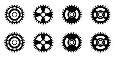 Gear icon set, gear vector set, gear clipart all black sets