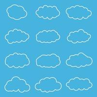 cloud icon set, cloud vector set, cloud clipart set black icon set