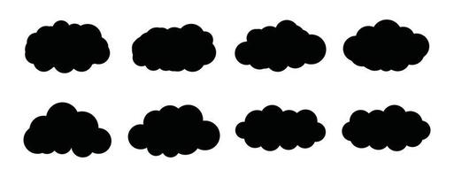 cloud icon set, cloud vector set, cloud clipart set black icon set