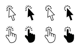 Computer mouse click cursor gray arrow icons set and loading icons vector