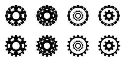 Gear icon set, gear vector set, gear clipart all black sets