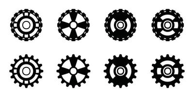 Gear icon set, gear vector set, gear clipart all black sets