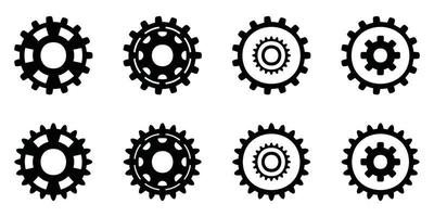 Gear icon set, gear vector set, gear clipart all black sets