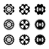 Gear icon set, gear vector set, gear clipart all black sets