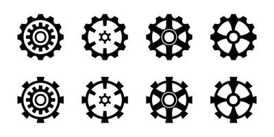 Gear icon set, gear vector set, gear clipart all black sets