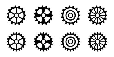 Gear icon set, gear vector set, gear clipart all black sets