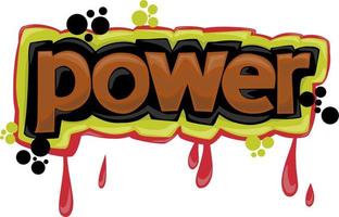 colorful POWER writing graffiti design vector