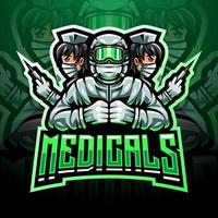 el logotipo de la mascota de medicals esport vector