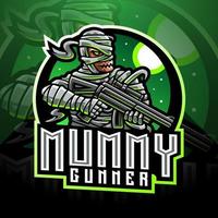 momia artillero esport mascota logo vector