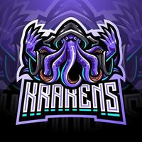 diseño de logotipo de mascota kraken octopus esport vector