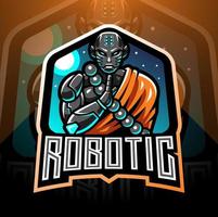 logotipo de la mascota de monk robotic esport vector