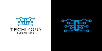 plantilla de diseño de tecnología de logotipo g vector