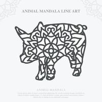 Animal Mandala. Vintage decorative elements. Oriental pattern, vector illustration.