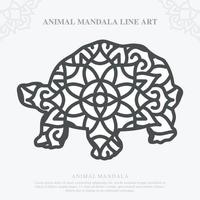 mandala animal. elementos decorativos vintage. patrón oriental, ilustración vectorial. vector