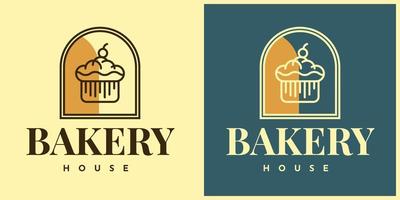 diseño de plantilla de ilustración de logotipo de casa de panadería vector
