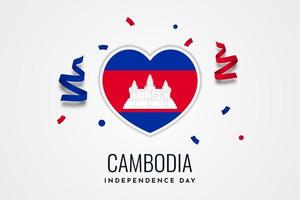 diseño de plantilla de ilustración de día de la independencia de camboya vector