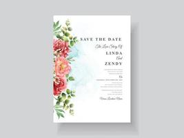 beautiful and romantic floral wedding invitation card template vector