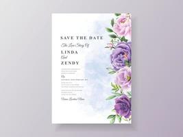 beautiful and romantic floral wedding invitation card template vector