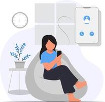 Incoming Calls and Using Phone Concept Illustration vector