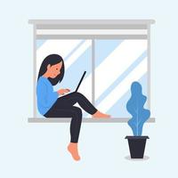 Working At Home Concept Illustration vector