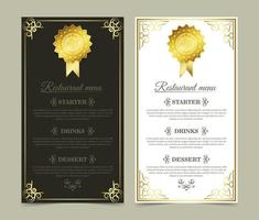 Luxury Menu Layout with Ornamental Elements. vector