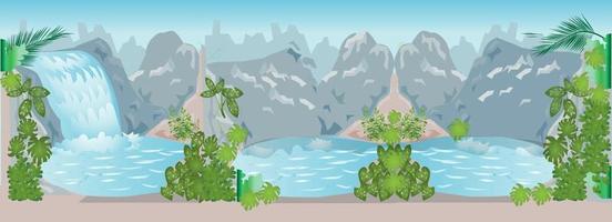 Waterfall Game Background vector